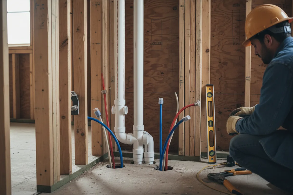 Drain and supply rough-in during Toilet Repair and Installation in Ravenel