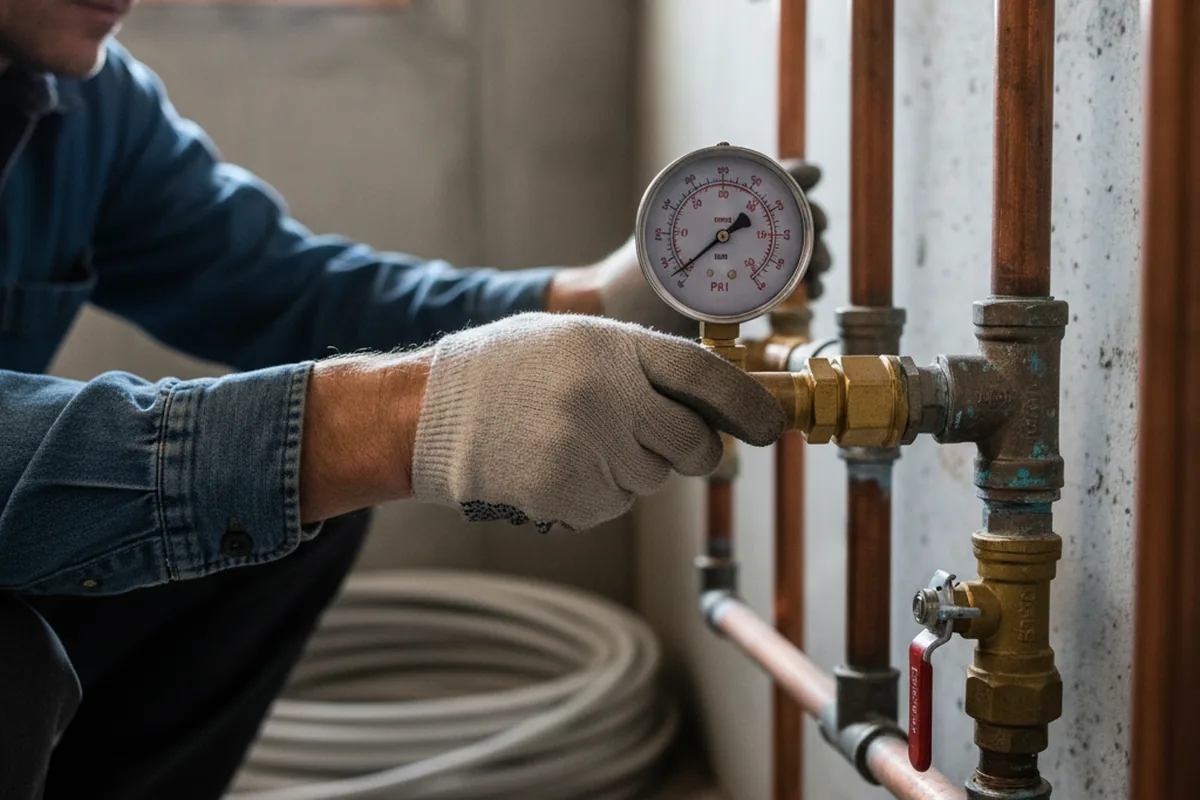 Pressure testing a repaired line during Water Line Repair in Ravenel